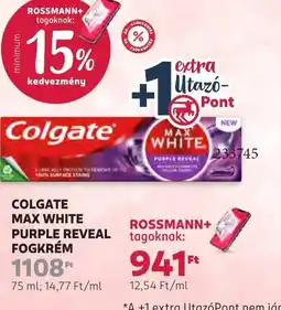 Rossmann Colgate Max White Purple Reveal fogkrém ajánlat