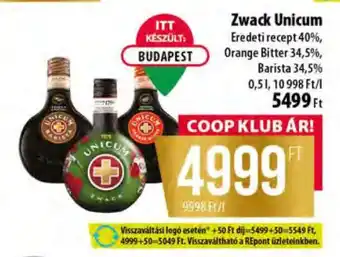 Coop Zwack Unicum ajánlat