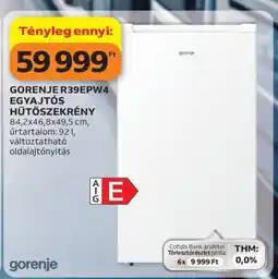 Auchan Gorenje R39EPW4 Egyajtós Hűtőszekrény ajánlat