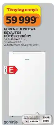 Auchan Gorenje R39EPW4 Egyajtós Hűtőszekrény ajánlat