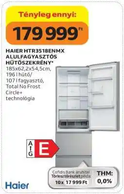 Auchan HAIER HTR3518ENMX ALULFAGYASZTÓS HŰTŐSZEKRÉNY ajánlat