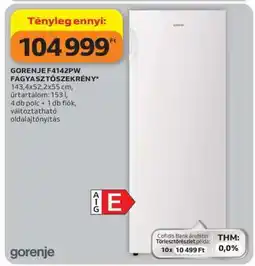 Auchan GORENJE F4142PW FAGYASZTÓSZEKRÉNY ajánlat