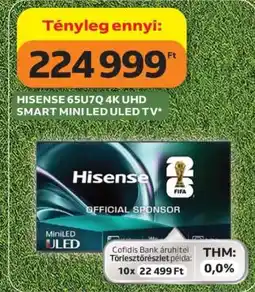 Auchan HISENSE 65U7Q 4K UHD SMART MINI LED ULED TV ajánlat