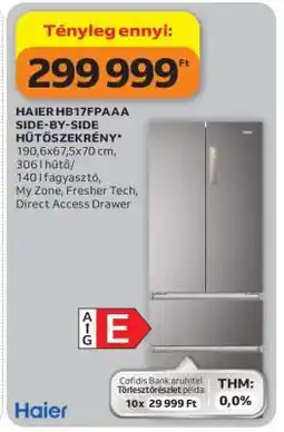 Auchan HAIER HB17FPAAA SIDE-BY-SIDE HŰTŐSZEKRÉNY ajánlat