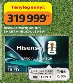 Auchan HISENSE 75U7Q 4K UHD SMART MINI LED ULED TV ajánlat
