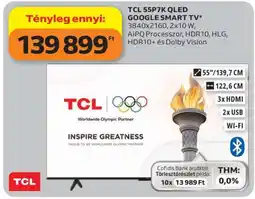 Auchan TCL 55P7K QLED GOOGLE SMART TV ajánlat