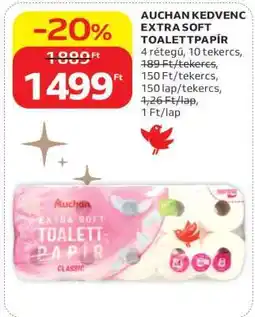 Auchan AUCHAN KEDVENC EXTRA SOFT TOALETTPAPÍR ajánlat