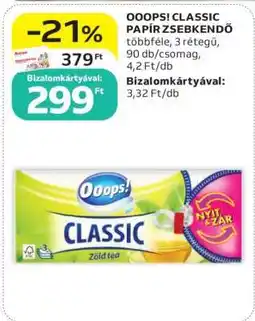 Auchan Ooops! Classic papír zsebkendő ajánlat