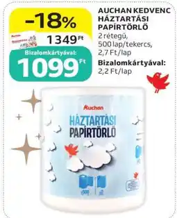 Auchan AUCHAN KEDVENC HÁZTARTÁSI PAPÍRTÖRLŐ ajánlat