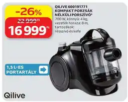 Auchan QILIVE 600191771 KOMPAKT PORZSÁK NÉLKÜLI PORSZÍVÓ ajánlat