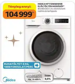 Auchan MIDEA MF110W60WHR ELÖLTÖLTŐS MOSÓGÉP ajánlat