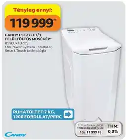 Auchan CANDY CST27LET/1 FELÜLTÖLTŐS MOSÓGÉP ajánlat