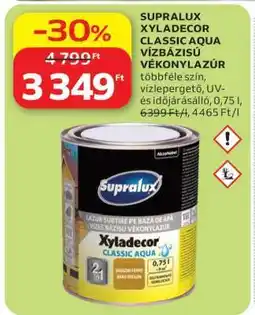 Auchan SUPRALUX XYLADECOR CLASSIC AQUA VÍZBÁZISÚ VÉKONYLAZÚR ajánlat
