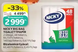 Auchan Nicky Big Bag Toalettpapír ajánlat