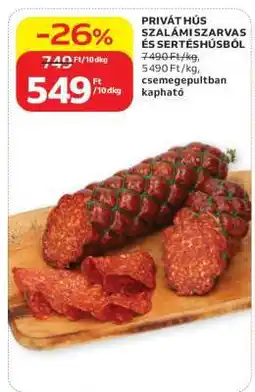 Auchan PRIVÁT HÚS SZALÁMI SZARVAS- ÉS SERTÉSHÚSBÓL ajánlat