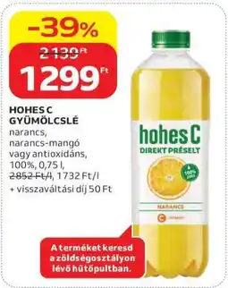 Auchan Hohes C Gyümölcslé ajánlat