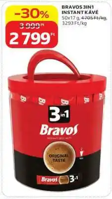 Auchan BRAVOS 3in1 instant kávé ajánlat