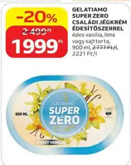 Auchan GELATIAMO SUPER ZERO CSALÁDI JÉGKRÉM ÉDESÍTŐSZERREL ajánlat