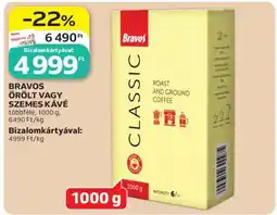 Auchan BRAVOS ŐRÖLT VAGY SZEMES KÁVÉ ajánlat