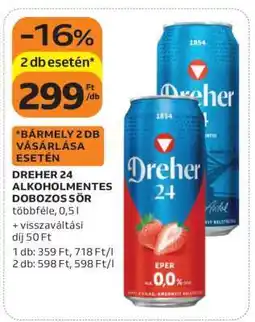 Auchan Dreher 24 Alkoholmentes Dobozos Sör ajánlat
