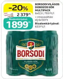 Auchan BORSODI VILÁGOS DOBOZOS SÖR MULTIPACK ajánlat