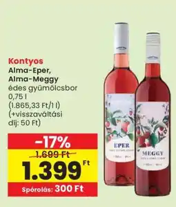 Spar Kontyos Alma-Eper, Alma-Meggy ajánlat