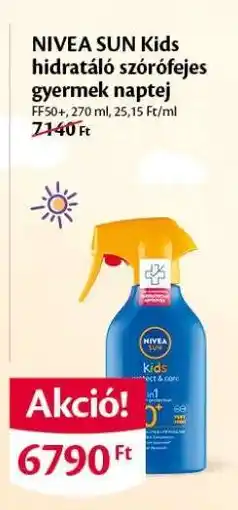 EcoFamily NIVEA SUN Kids hidratáló szórófejes gyermek naptej ajánlat