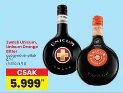 Spar Zwack Unicum, Unicum Orange Bitter ajánlat