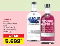 Spar Absolut Vodka, Raspberri Vodka ajánlat