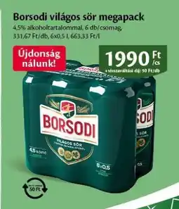 EcoFamily Borsodi világos sör megapack ajánlat