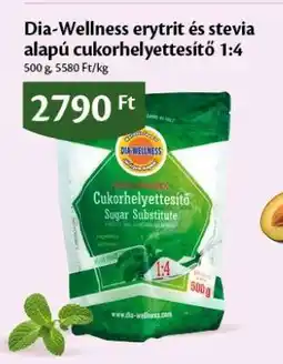 EcoFamily Dia-Wellness erytrit és stevia alapú cukorhelyettesítő 1:4 ajánlat