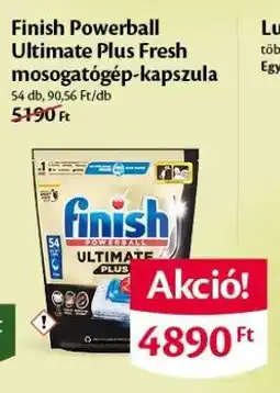 EcoFamily Finish Powerball Ultimate Plus Fresh mosogatógép-kapszula ajánlat
