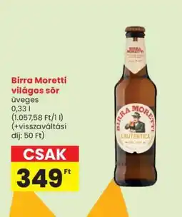 Spar BIRRA MORETTI Világos sör ajánlat