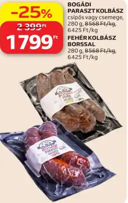 Auchan Bogádi parasztkolbász vagy fehér kolbász borssal ajánlat