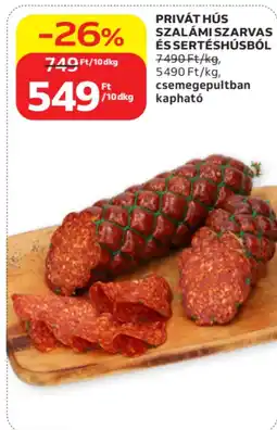 Auchan Privát Hús szalámi szarvas és sertéshúsból ajánlat