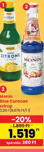 Spar Monin Blue Curacao szirup ajánlat