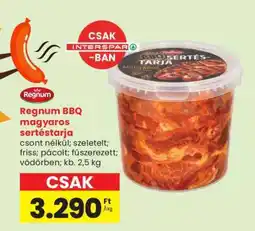 Spar Regnum BBQ magyaros sertéstarja ajánlat