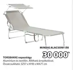 JYSK TORSBAKKE napozóágy ajánlat