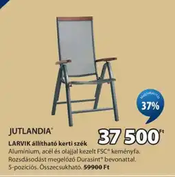 JYSK JUTLANDIA LARVIK állítható kerti szék ajánlat