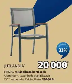 JYSK JUTLANDIA SIRDAL rakásolható kerti szék ajánlat