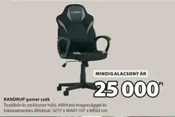 JYSK RANDRUP gamer szék ajánlat