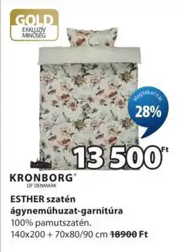 JYSK KRONBORG ESTHER szatén ágyneműhuzat-garnitúra ajánlat