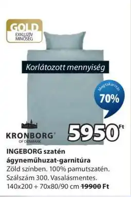 JYSK INGEBORG szatén ágyneműhuzat-garnitúra ajánlat