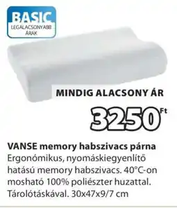 JYSK VANSE memory habszivacs párna ajánlat