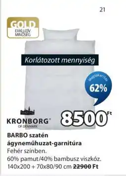JYSK BARBO szatén ágyneműhuzat-garnitúra ajánlat