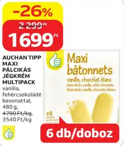 Auchan Auchan tipp maxi pálcikás jégkrém multipack ajánlat