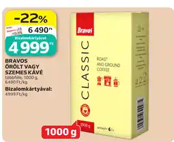 Auchan Bravos őrölt vagy szemes kávé ajánlat