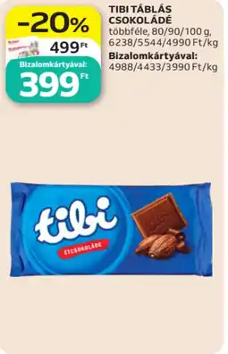 Auchan Tibi táblás csokoládé ajánlat