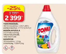 Auchan Tomi mosógél, mosókapszula vagy mosópor ajánlat