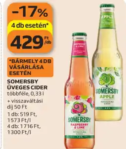 Auchan Somersby üveges cider ajánlat